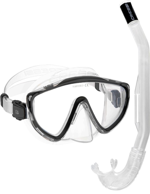 Tubo y gafas de snorkel para natación Cressi adulto