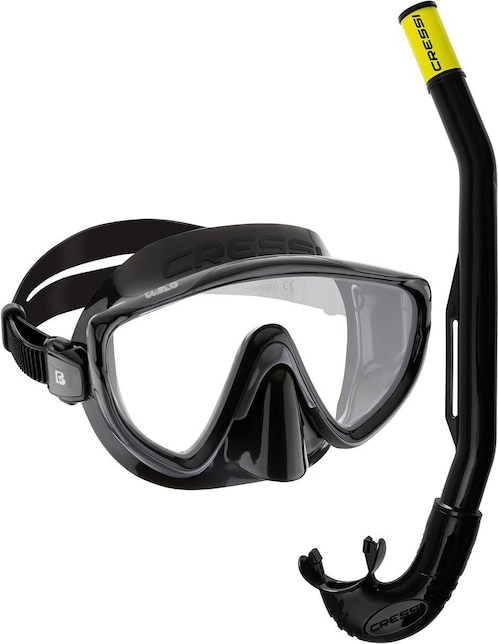 Tubo y gafas de snorkel para natación Cressi adulto