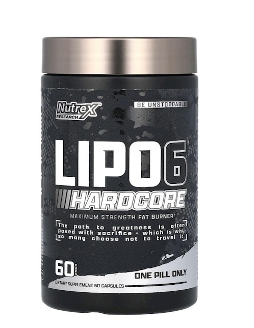 Lipo 6 Hardcore Nutrex con cafeína de 60 cápsulas