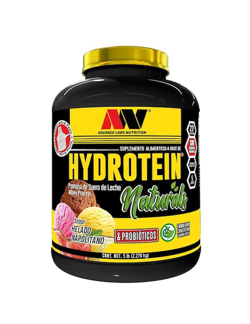 Hydrotein Naturals con proteína de suero de leche sabor vainilla y chocolate de 2.2 kg 1