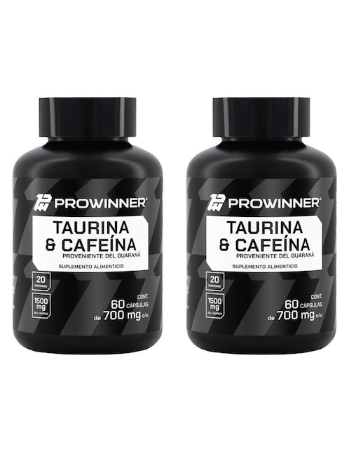 Set de suplementos alimenticios de Taurina & Cafeína 60 Cápsulas - Prowinner Prowinner