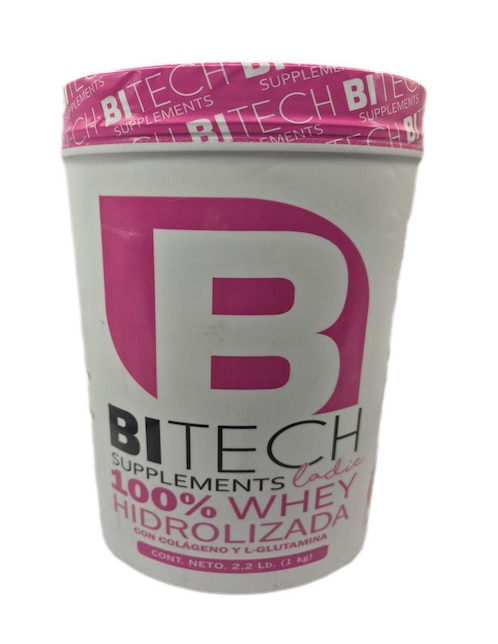 BITECH Bitech Ladie 100% Whey Hidrolizada
Colageno y L-Glutamina Bitech con proteína de suero de leche aislado sabor chocolate de 1 kg