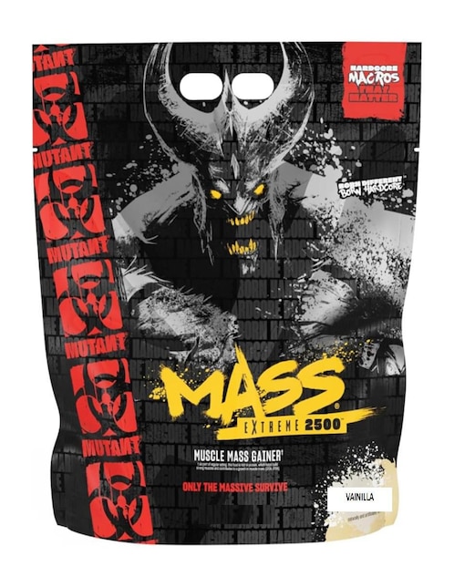 Mutant Mass Extreme Gainer Construye tamaño muscular y fuerza Mut con proteína de suero de leche aislado sabor vainilla de 2 kg