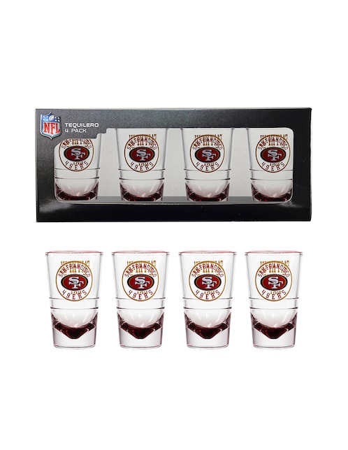 Kit tequilero Nfl de vidrio