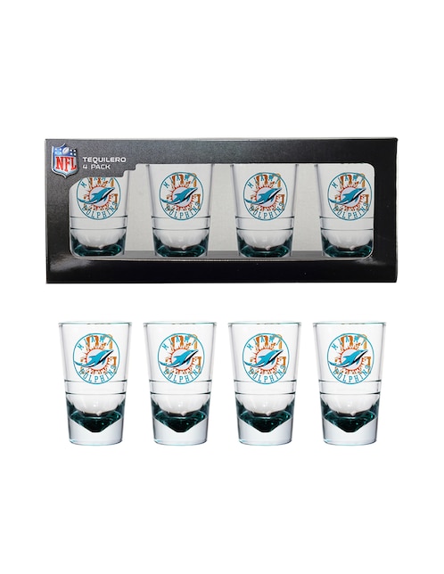 Kit tequilero Nfl de vidrio