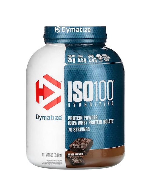 DYMATIZE ISO 100 Iso 100 con proteína de suero de leche sabor fudge brownie