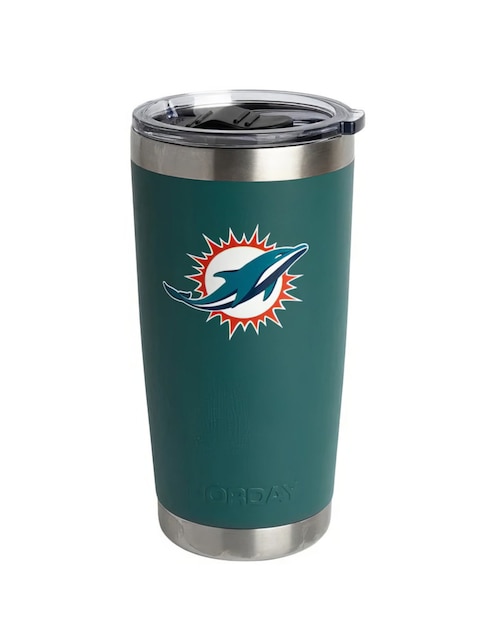 Termo Norday de acero inoxidable Dolphins NFL con tapa a presión 600 ml