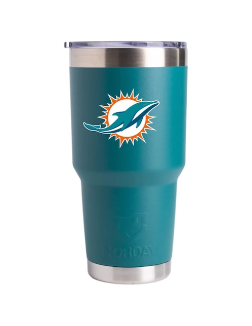 Termo Norday de acero inoxidable Dolphins NFL con tapa a presión 887 ml
