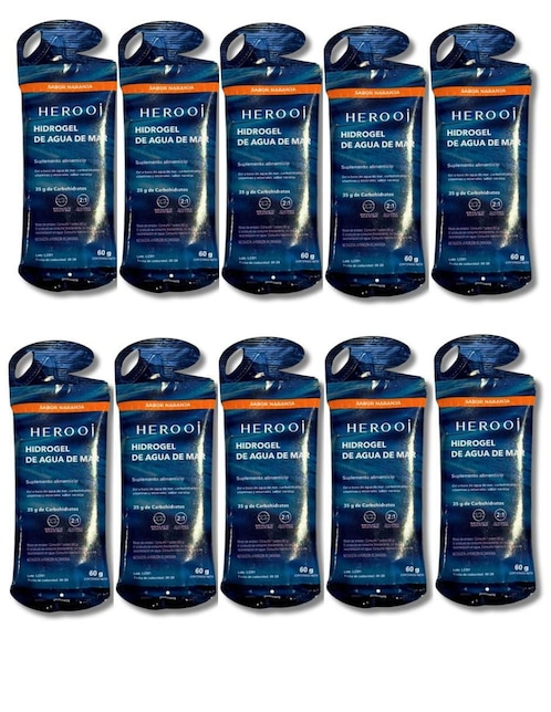 Set de suplementos alimenticios hidrogel sabor naranja Herooj