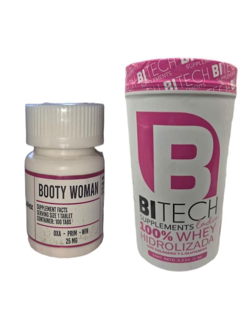Kit de suplementos alimenticios Proteína Bitech y Booty Woman Bitdefender