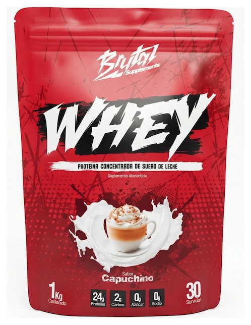 BRUTAL SUPPLEMENTS Whey con proteína de suero de leche sabor capuccino de 1 kg