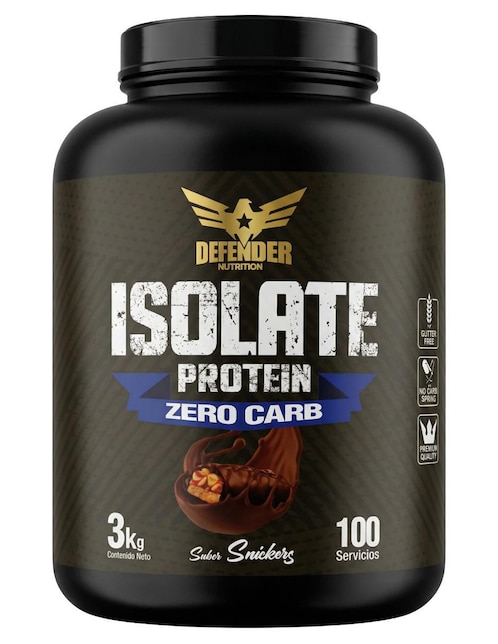 DEFENDER NUTRITION Isolate protein zero carb Defender Nutrition con proteína de suero de leche sabor chocolate de 3 kg
