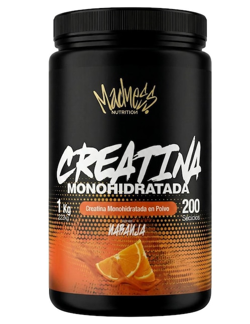 Creatina monohidratada Madness Nutrition sabor naranja de 1 kg