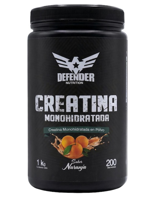 Creatina monohidratada Defender Nutrition sabor naranja de 1 kg