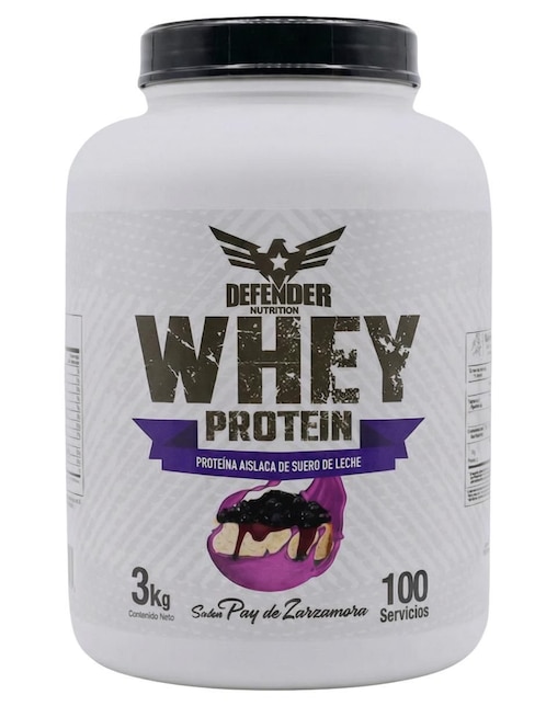 Whey protein Defender Nutrition con proteína de suero de leche sabor zarzamora de 3 kg