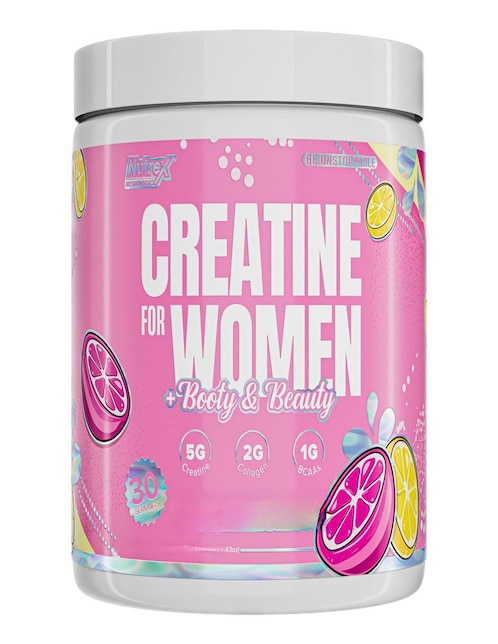 Creatina monohidratada Booty & Beauty Nutrex sabor limonada rosa de 315 g