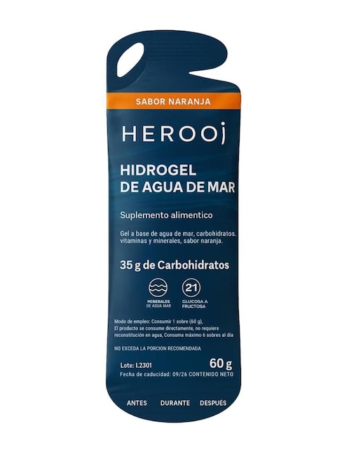 Hidrogel Herooj Sabor a Naranja con Agua de Mar Herooj con Vitamina A