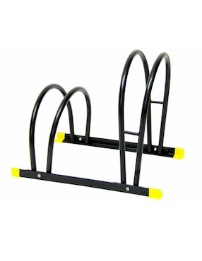 Bike Parking Rack Doble de Piso Negro con Amarillo