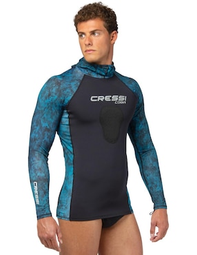 Rashguard Cressi estampado camuflaje para hombre