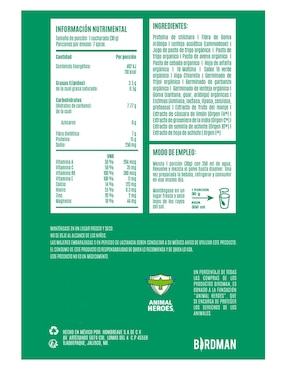 Suplemento Alimenticio y Proteína Parrot Greens & Protein sabor matcha de 210 g