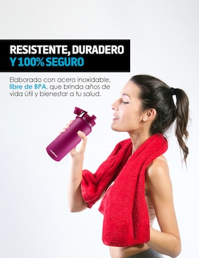Botella de agua Red Lemon de acero unisex