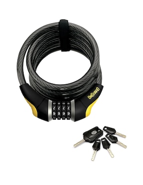 Candado para bicicleta con cable en espiral combinado 185 cm On Guard Doberman 8031