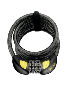 Candado para bicicleta de acero autoenrrollable con micro luz LED On Guard DOBERMAN 8031 GLO