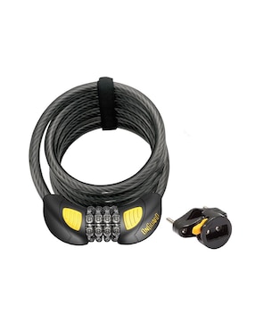Candado para bicicleta de acero autoenrrollable con micro luz LED On Guard DOBERMAN 8031 GLO