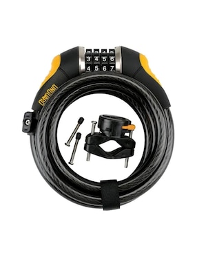 Candado para bicicleta de acero autoenrrollable con micro luz LED On Guard DOBERMAN 8031 GLO