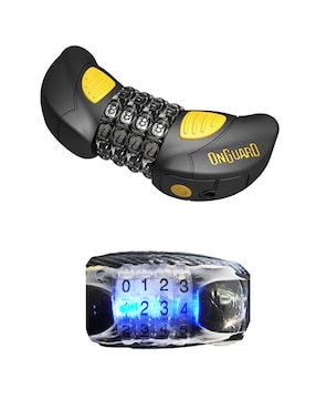 Candado para bicicleta de acero autoenrrollable con micro luz LED On Guard DOBERMAN 8031 GLO