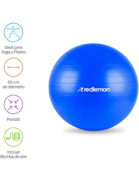 Pelota para pilates y yoga con bomba de aire Redlemon fitness ejercicio