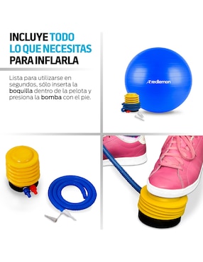 Pelota para pilates y yoga con bomba de aire Redlemon fitness ejercicio