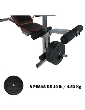 Banco Pesas Multiposiciones Kit Pesas Discos Barra Centurfit