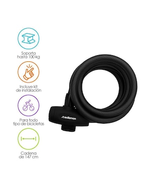 Candado para bicicleta de llave Redlemon