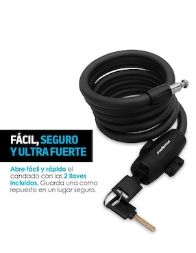 Candado para bicicleta de llave Redlemon