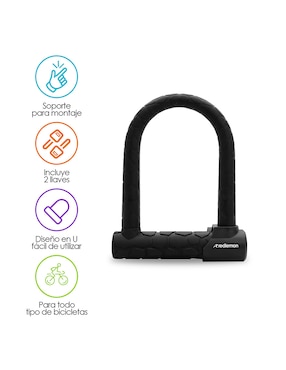 Candado para bicicleta de llave Redlemon