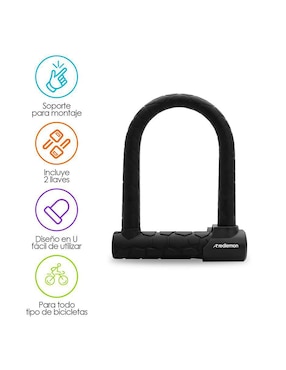 Candado para bicicleta de llave Redlemon