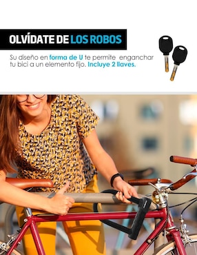 Candado para bicicleta de llave Redlemon