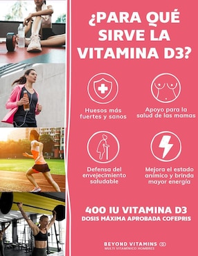 Multivitaminico con Vitamina D 23 vitaminas y minerales para Mujeres Beyond Vitamins sabor natural de 60 cápsulas