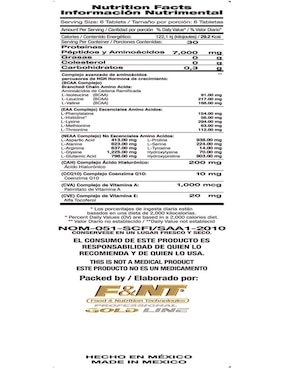 Suplemento alimenticio Food & Nutrition Technologies