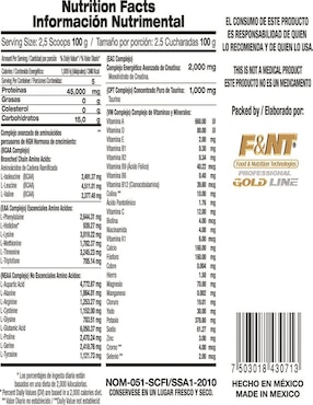 Suplemento alimenticio Food & Nutrition Technologies sabor nuez avellana