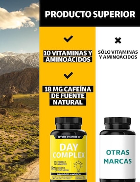 Day Complex Nootrópico con Omega 3 Carnitina Teanina y Vitamina C Beyond Vitamins sabor natural de 60 cápsulas