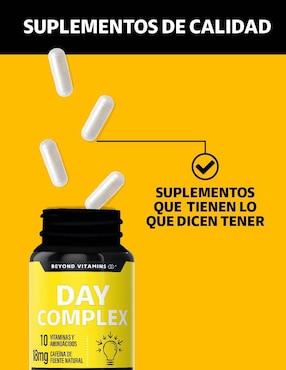 Day Complex Nootrópico con Omega 3 Carnitina Teanina y Vitamina C Beyond Vitamins sabor natural de 60 cápsulas