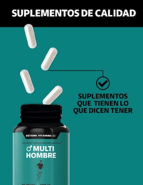 Multivitaminico con vitaminas y minerales para Hombres Beyond Vitamins sabor natural de 150 cápsulas