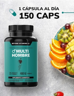 Multivitaminico con vitaminas y minerales para Hombres Beyond Vitamins sabor natural de 150 cápsulas