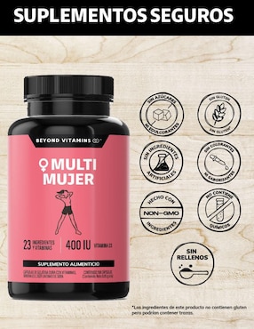Multivitaminico con vitaminas y minerales para Mujeres Beyond Vitamins sabor natural de 150 cápsulas