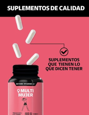 Multivitaminico con vitaminas y minerales para Mujeres Beyond Vitamins sabor natural de 150 cápsulas