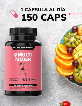 Multivitaminico con vitaminas y minerales para Mujeres Beyond Vitamins sabor natural de 150 cápsulas