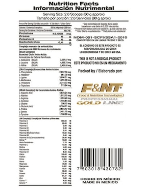 Suplemento alimenticio Food & Nutrition Technologies sabor fresas con crema de 1.5 kg