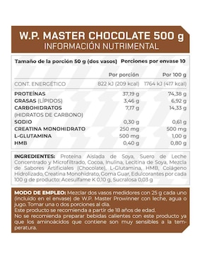 Suplemento WP Master (Whey protein) ProWinner Prowinner sabor chocolate de 1 l